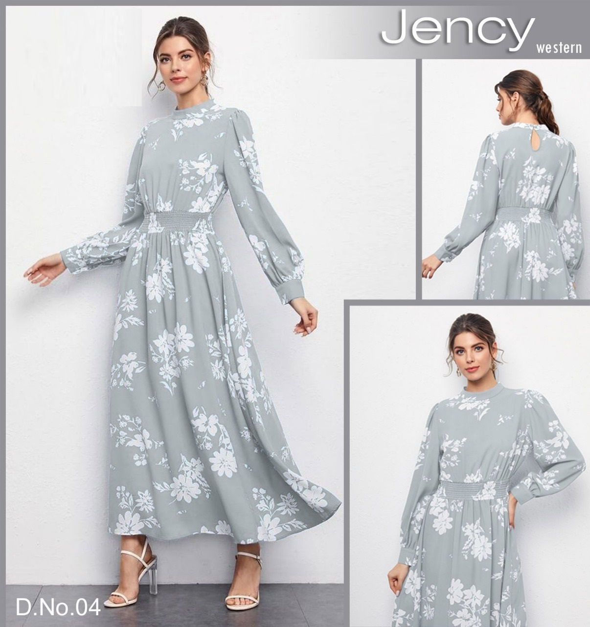 Jency Arya Elastic work Poly Rayon Ladies One Piece Western Wholesale Online